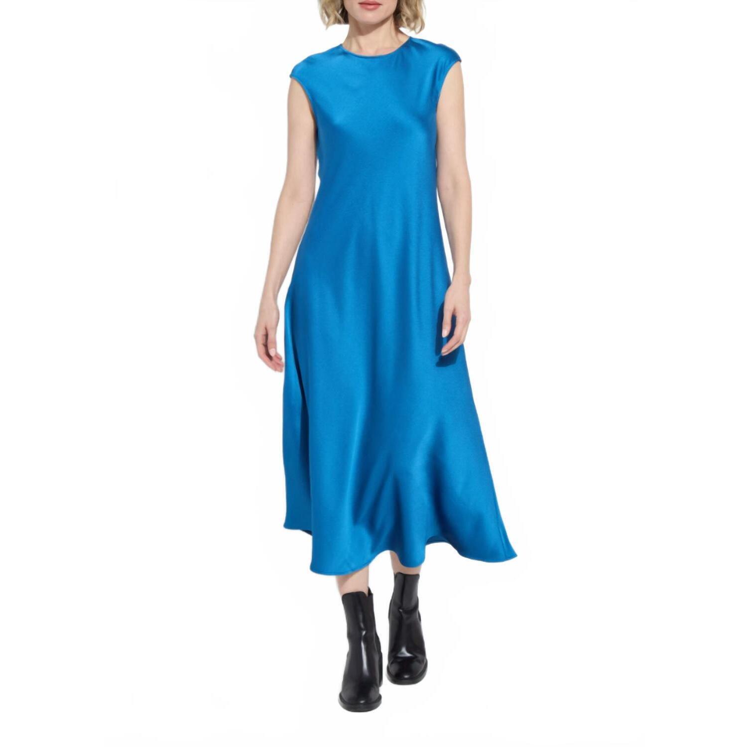 New Lysse Silvana Bias Cut Midi Dress In Sapphire
